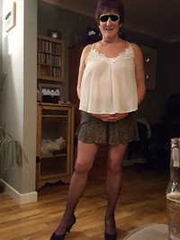 Patsy has a new see-through top and wants to show it, and her tits, on a ni...