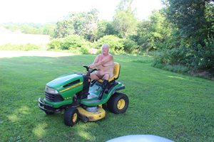 Mowing the yard.