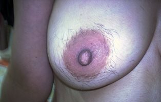 Please Cum on her Hairy nipples!