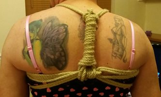 My first piece of proper rope work on a very willing bunny who is now my su...