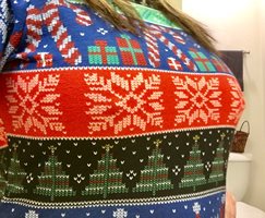 Having some fun with a Christmas sweater.