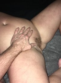 My boss rubbing my hairy pussy...