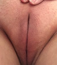 Wife's beautiful bald pussy..... would you like to slide your penis in........