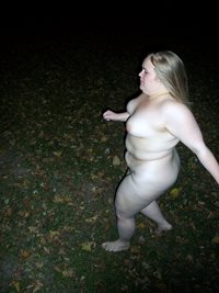 Naked in a public park.  Yes, I was seen by some men.