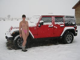 ~SMOKEM & my Rubicon in the snow at our place in Colorado~LUVIN IT!!~Hope y...