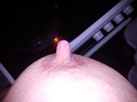 erect nipple close up