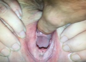 Hubby showing off my loose open pussy.....What would you do to this hole???