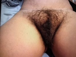 My wife's hairy pussy.