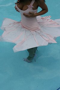 more of "Pink Dress White Float and Heels"