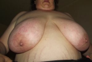 Wife's big natural tits.