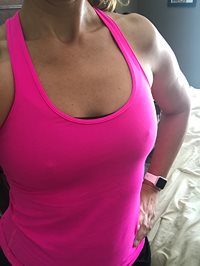 Getting ready to workout....hard nippples and all....