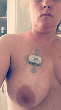 Wifes tits with new heart monitor