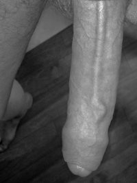 big uncut cock in black and white