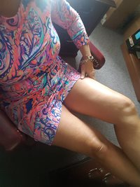 Wife showing some leg at work....
