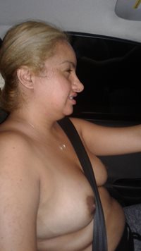 Driving topless.  Hubby didnt think i would do it.