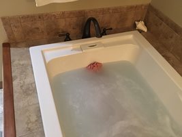Wife's pretty toes in the bath  Please vote and comment