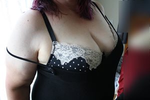New bra peeking out.