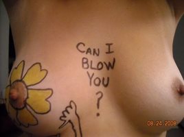 Slut tattoos drawn with sharpies