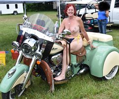 I got to sit on one of coolest bikes ever - an Indian trike - all custom!!!...