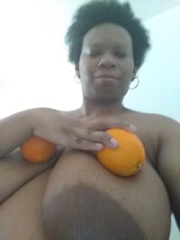 Me Holding Oranges With No Top Or Bra On