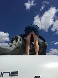 Getting the misses to help put the caravan cover on wearing a short skirt i...
