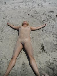 Sand angels at Blacks Beach