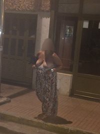 Flashing tits in public
