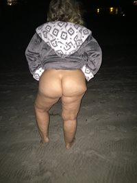 Butt flashing on non-nude beach