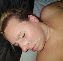 Cum on her face