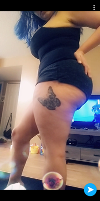 Wife's sexy Booty hanging out her shorts just how I like it.