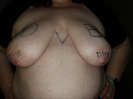 A little decorative writing on my Big tit Slut.  Such a perfect willing par...