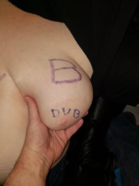 A little decorative writing on my Big tit Slut.  ( 44H )Such a perfect will...