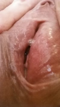 Nother mans cum  in her pussy.
