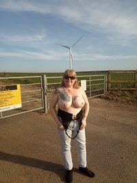 Out & About: flashing my tits and pussy at the roadside..... Hope you enjoy...