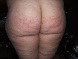 My wife big fat wide beautiful cellulite butt...was  spanked hard that week