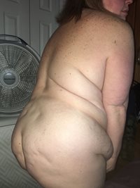 Side view showing how big & fat my ass is. And of course my fat rolls wante...
