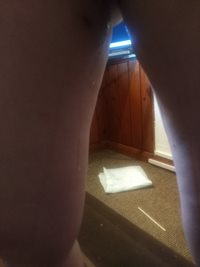 Master's cum dribbling out of my cunt and all down my thigh