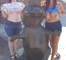Picture of my husbands girlfriend and me! Like our Beaver?