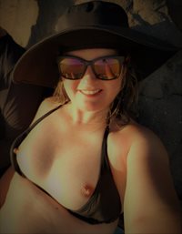 MY SMALL TITS OUT ON THE BEACH