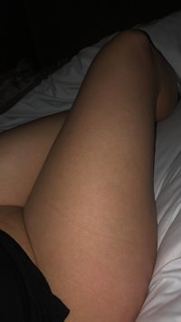 fantastic legs in bed I wanna kiss up them and part them ready to lick and ...