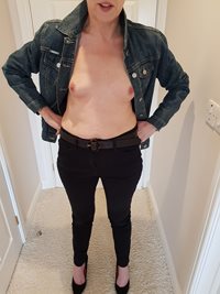 Yesterdays fun.  M looks sexy in Jean's, with her slim legs and tight ass. ...