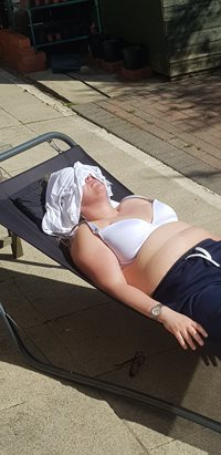 Wife catching some sun