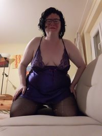 Fat slut in lingerie and pantyhose