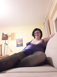 Fat slut in lingerie and pantyhose
