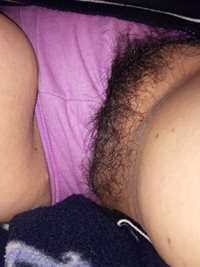 Wife's beautiful hairy pussy.