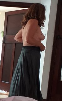 Do you like the shape of my mature wife's tits?