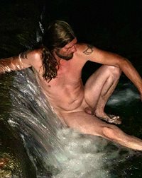 Water falls naked
