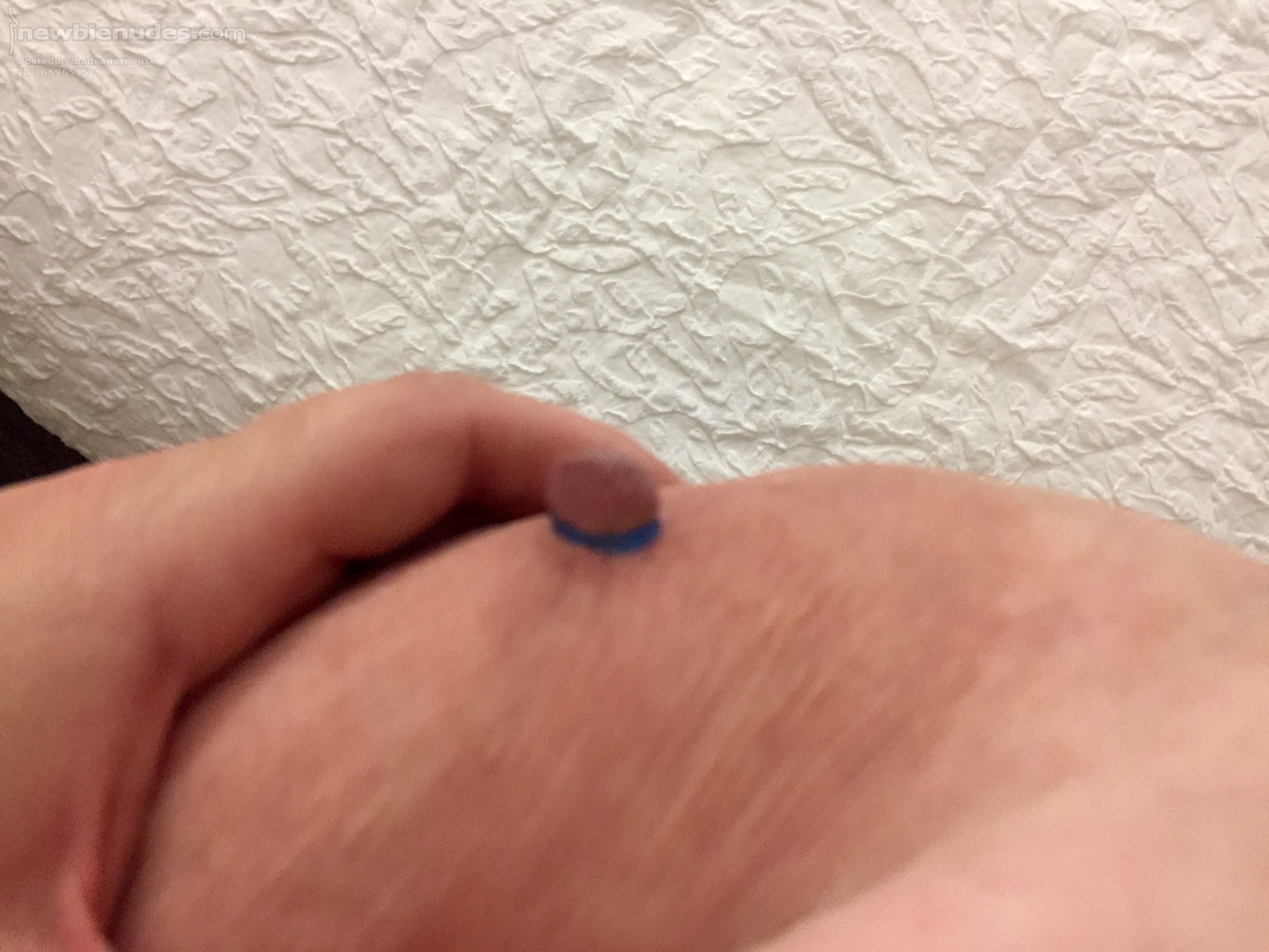 Tried something new...rubber band around my nipples.  Felt good at times, s...