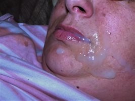 Nice load of cum on her face.
