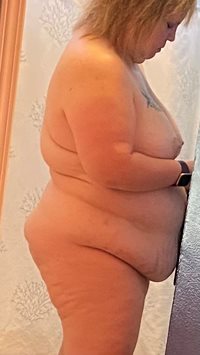 My side picture of me showing all of my fat. My huge ass sticking out as al...